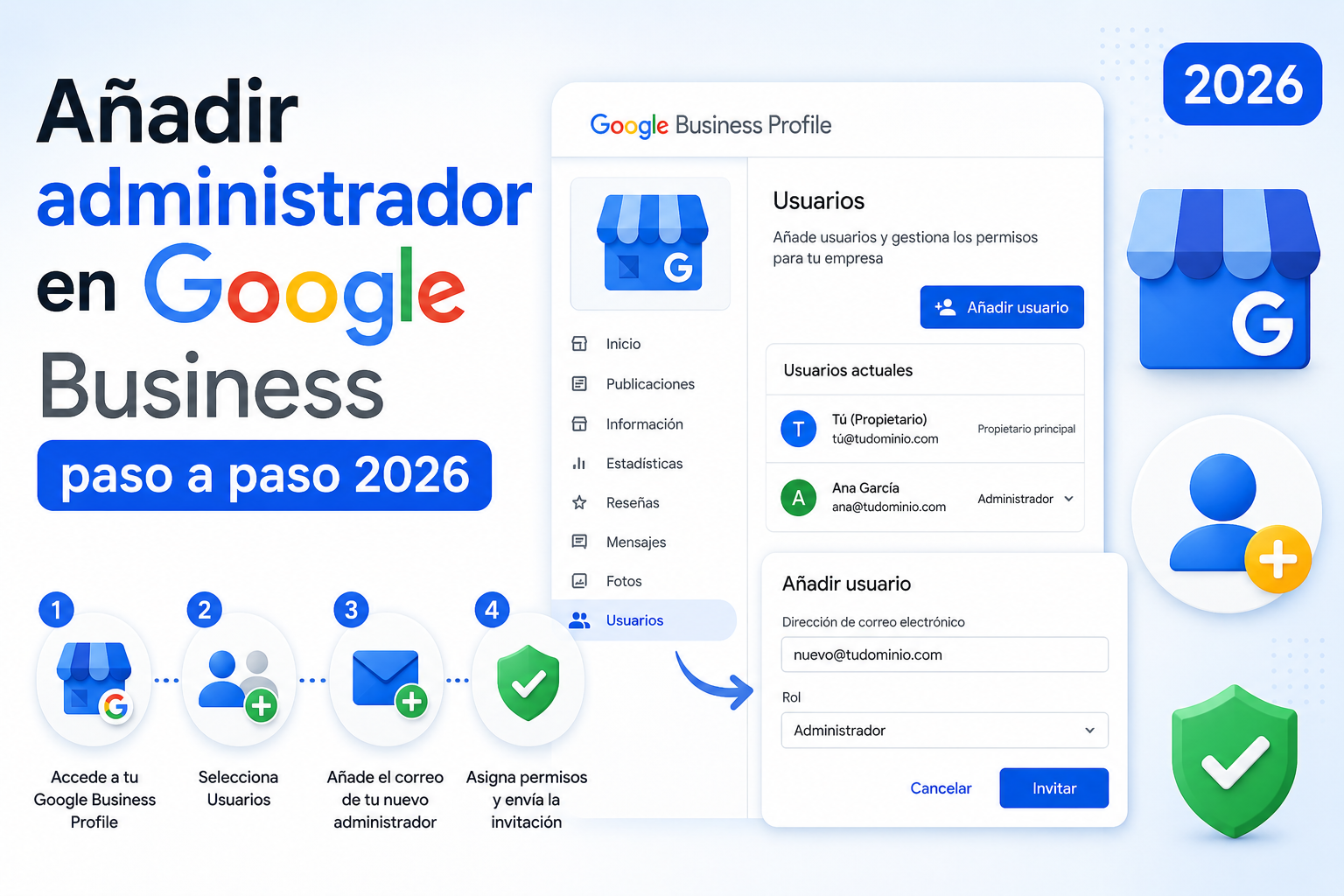 Añadir administrador en Google Business paso a paso 2026