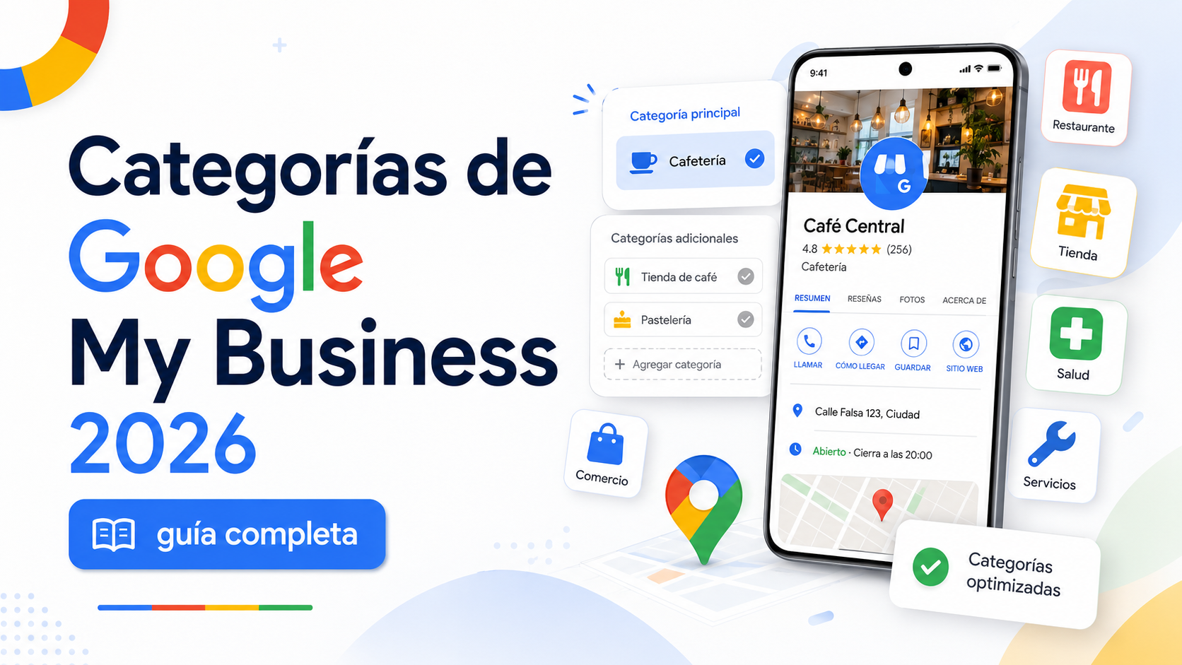 Categorías de Google My Business 2026, guía completa